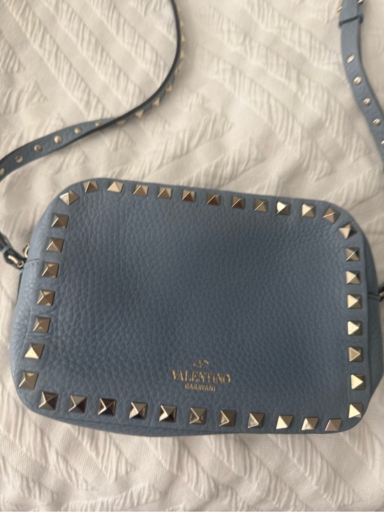 Valentino Garavani Handbags - Valentino Garavani Light Blue Leather Rockstud Crossbody
